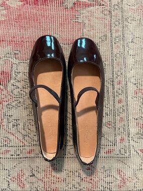 NWOT Madewell Greta Ballet Flat in Patent Leather (Dark Plum/9.5)